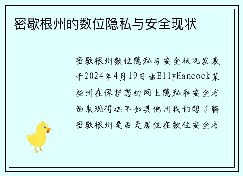 密歇根州的数位隐私与安全现状